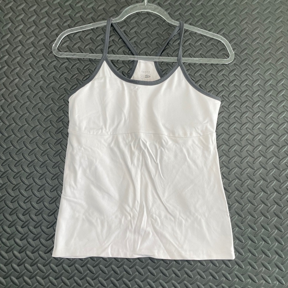 Zobha Equinox White Athletic Training Gym Thin Strap Tank Top Women's‎ Size 8